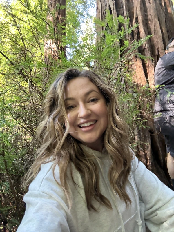 Elena among the redwoods